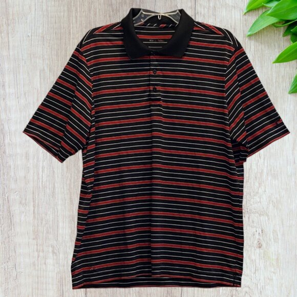 FILA SPORT -- Large Man's Polo Shirt, Red/Black Stripe, Breast Pocket, Buttons - Picture 2 of 9